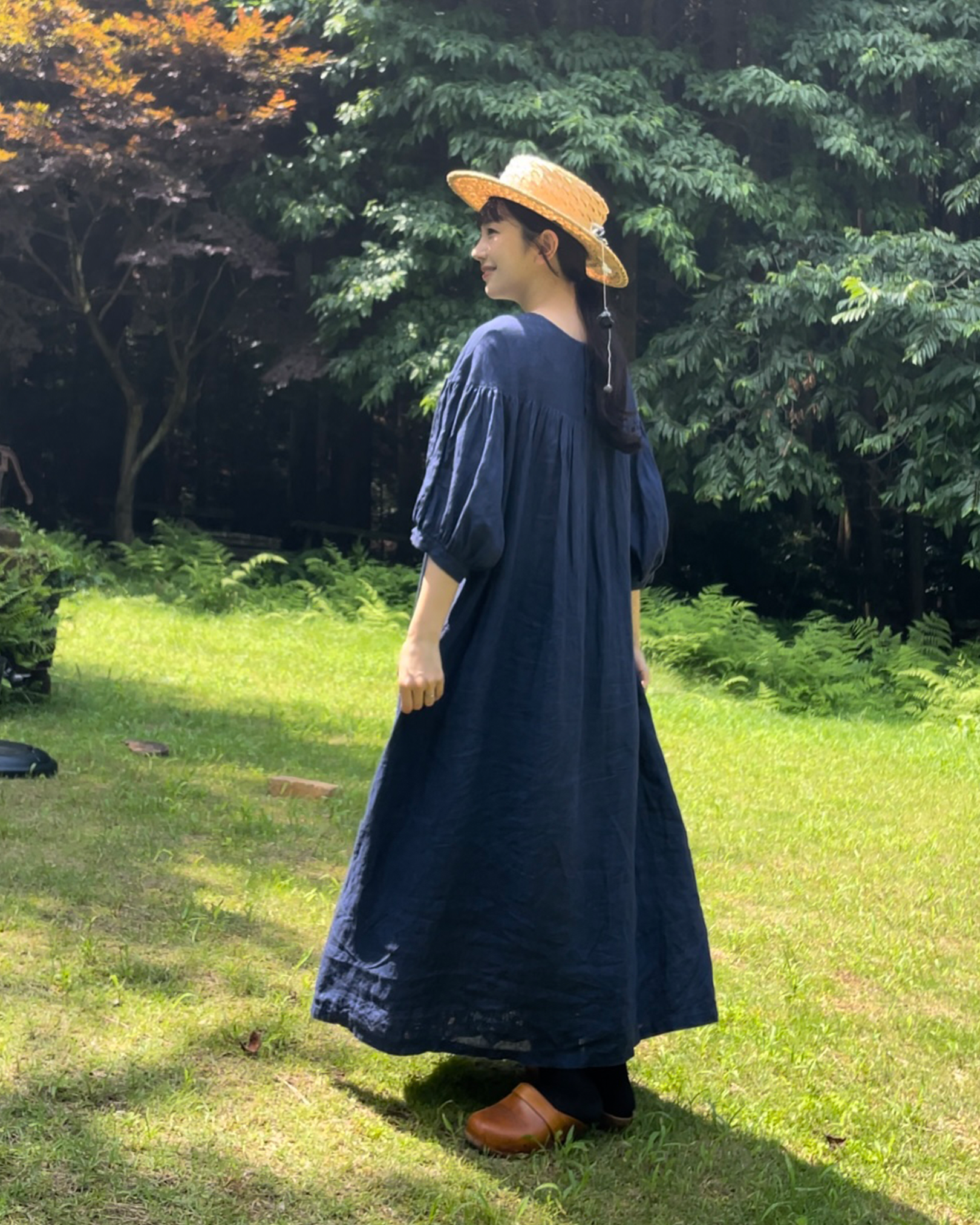 5分袖ギャザーワンピース – BLUE BERRY JAM 5分袖ギャザーワンピース – BLUE BERRY JAM