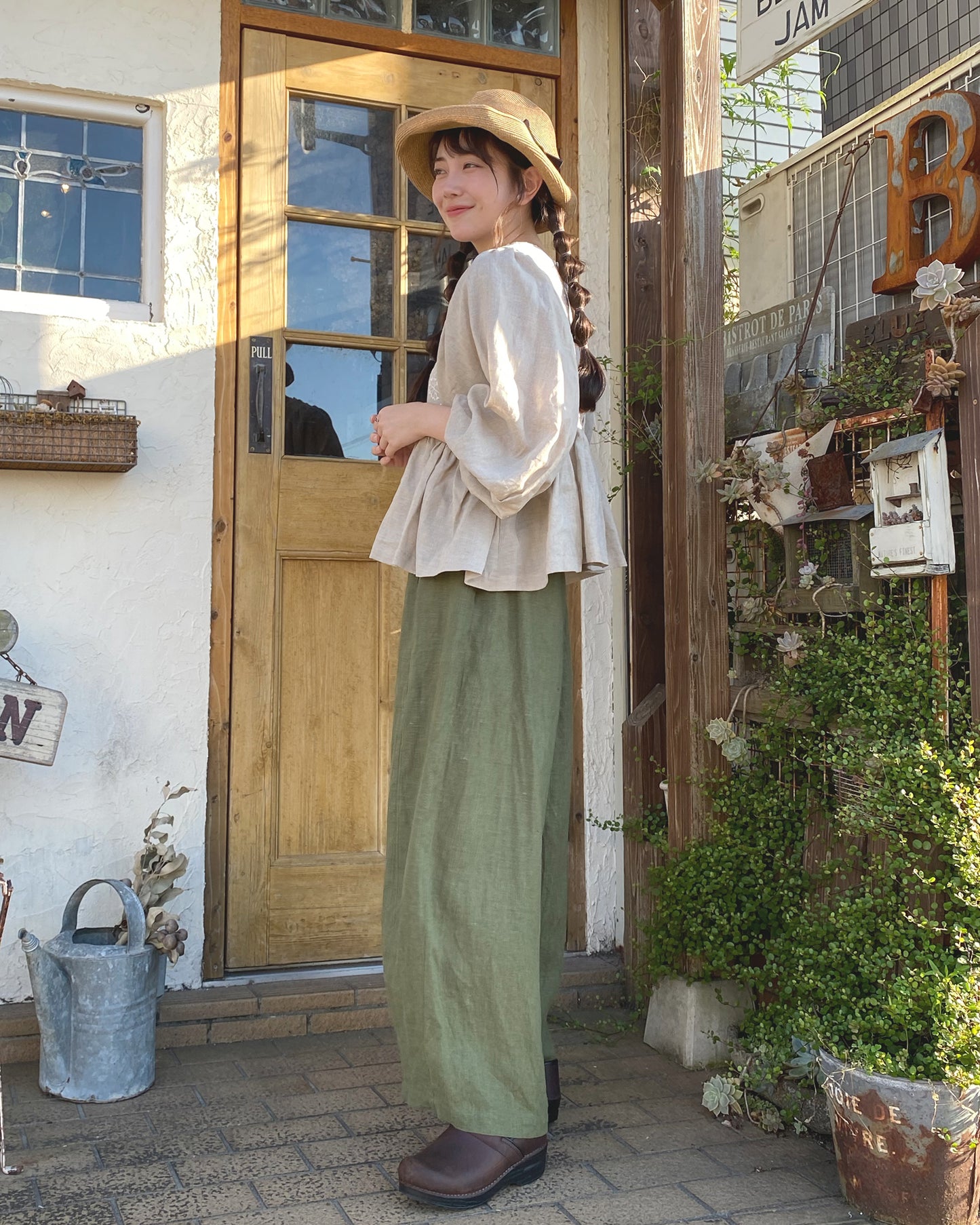 Linen Volume Sleeve Blouse
