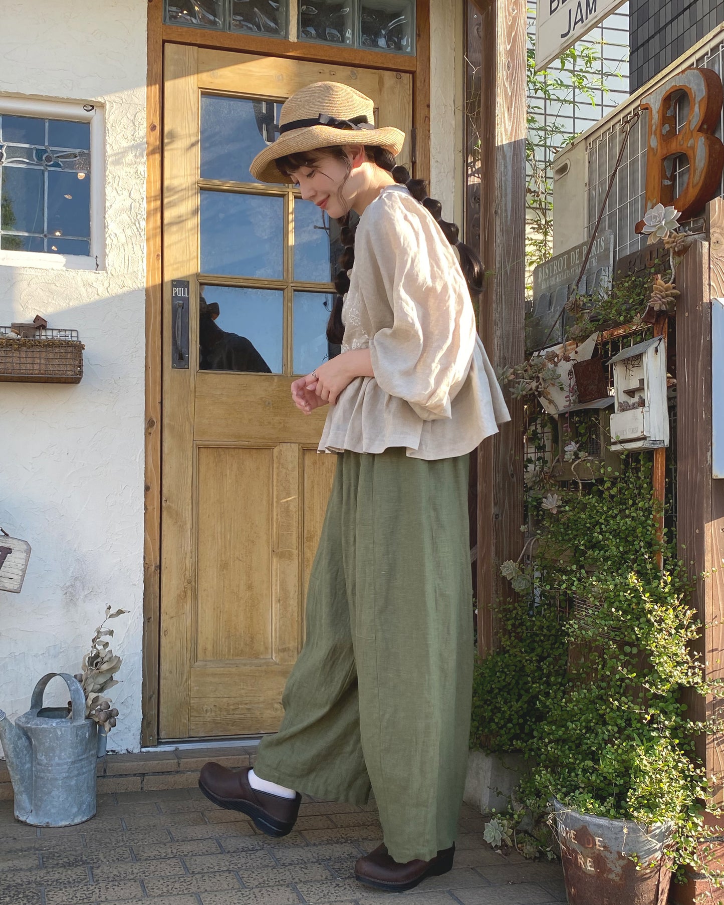 Linen Volume Sleeve Blouse