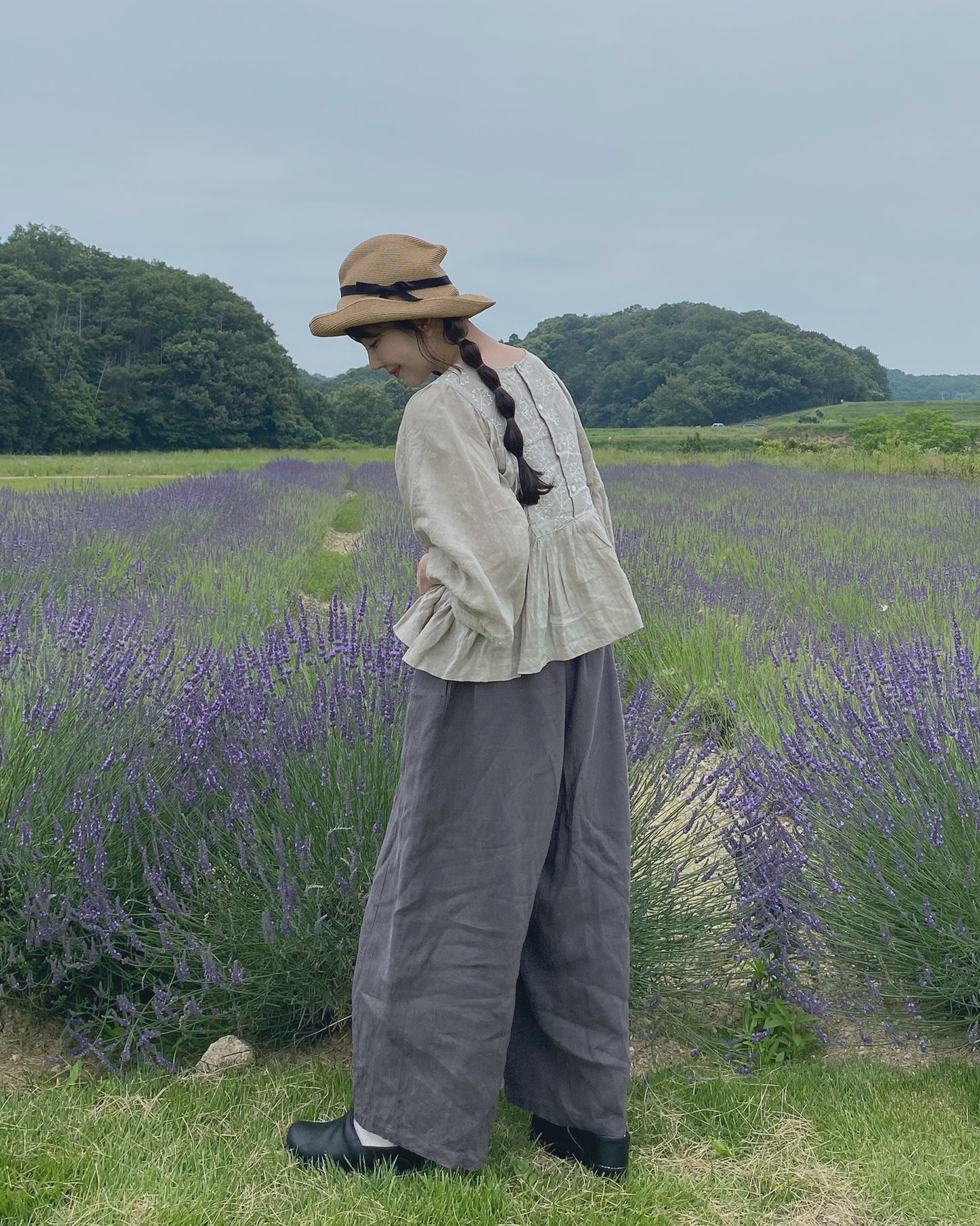 Linen Volume Sleeve Blouse