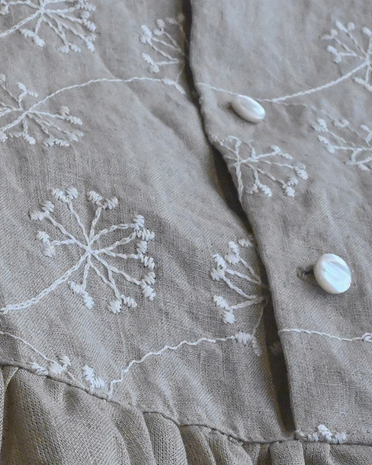 Linen Volume Sleeve Blouse