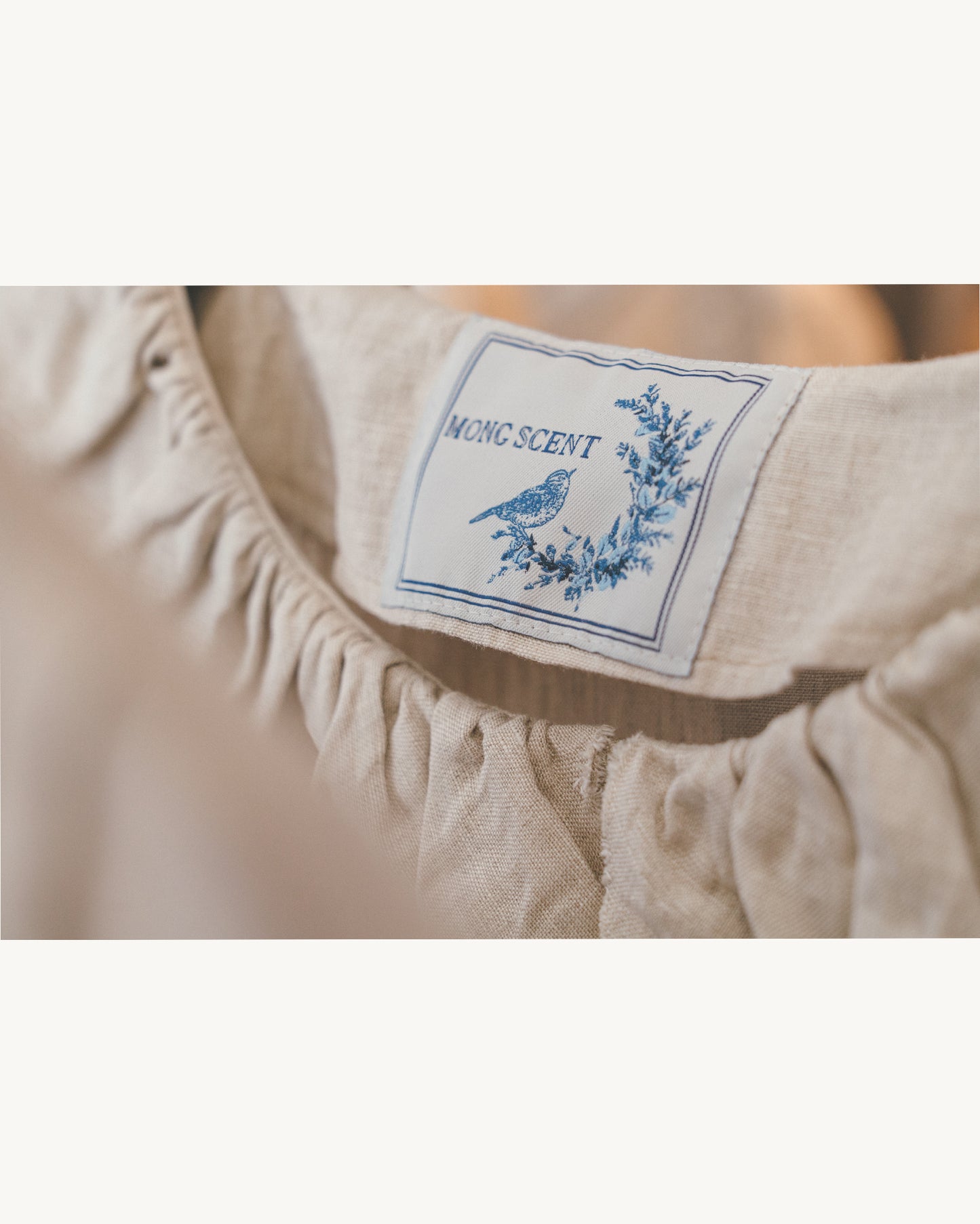 "HEARDMANS LINEN" Frill Collar Dress
