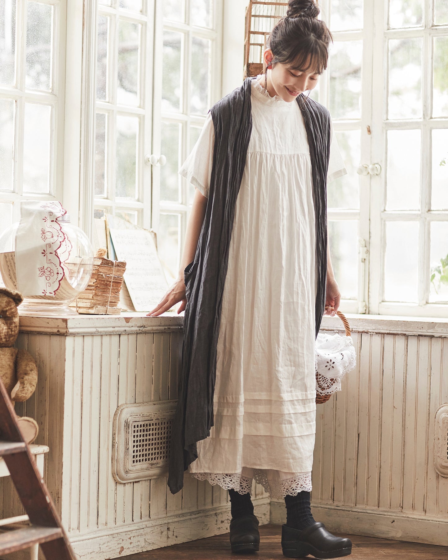 【NEW COLOR】半袖フリルタックワンピース