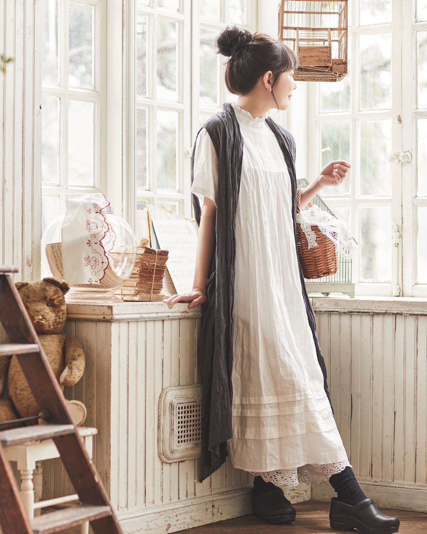 【NEW COLOR】半袖フリルタックワンピース