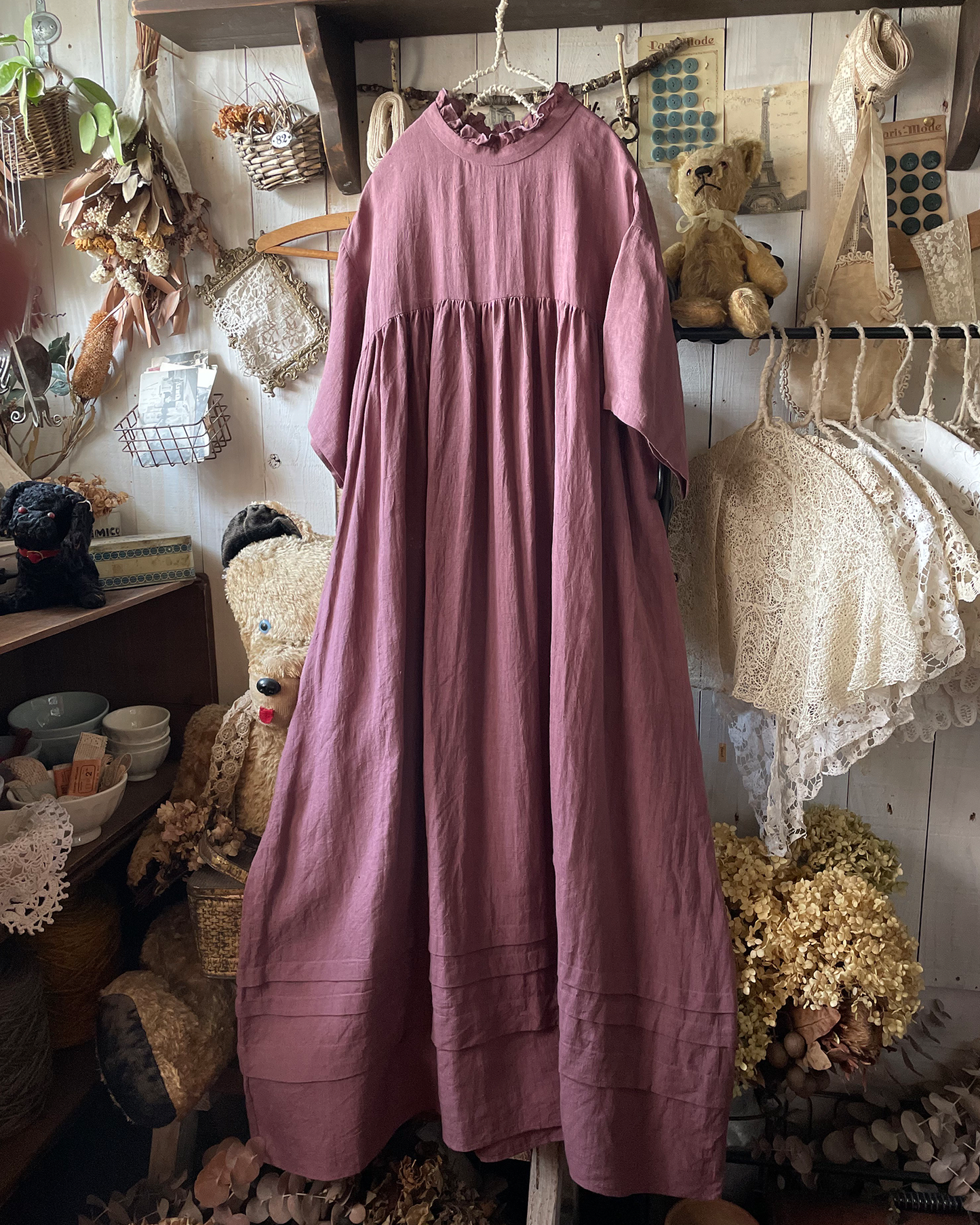 【NEW COLOR】半袖フリルタックワンピース