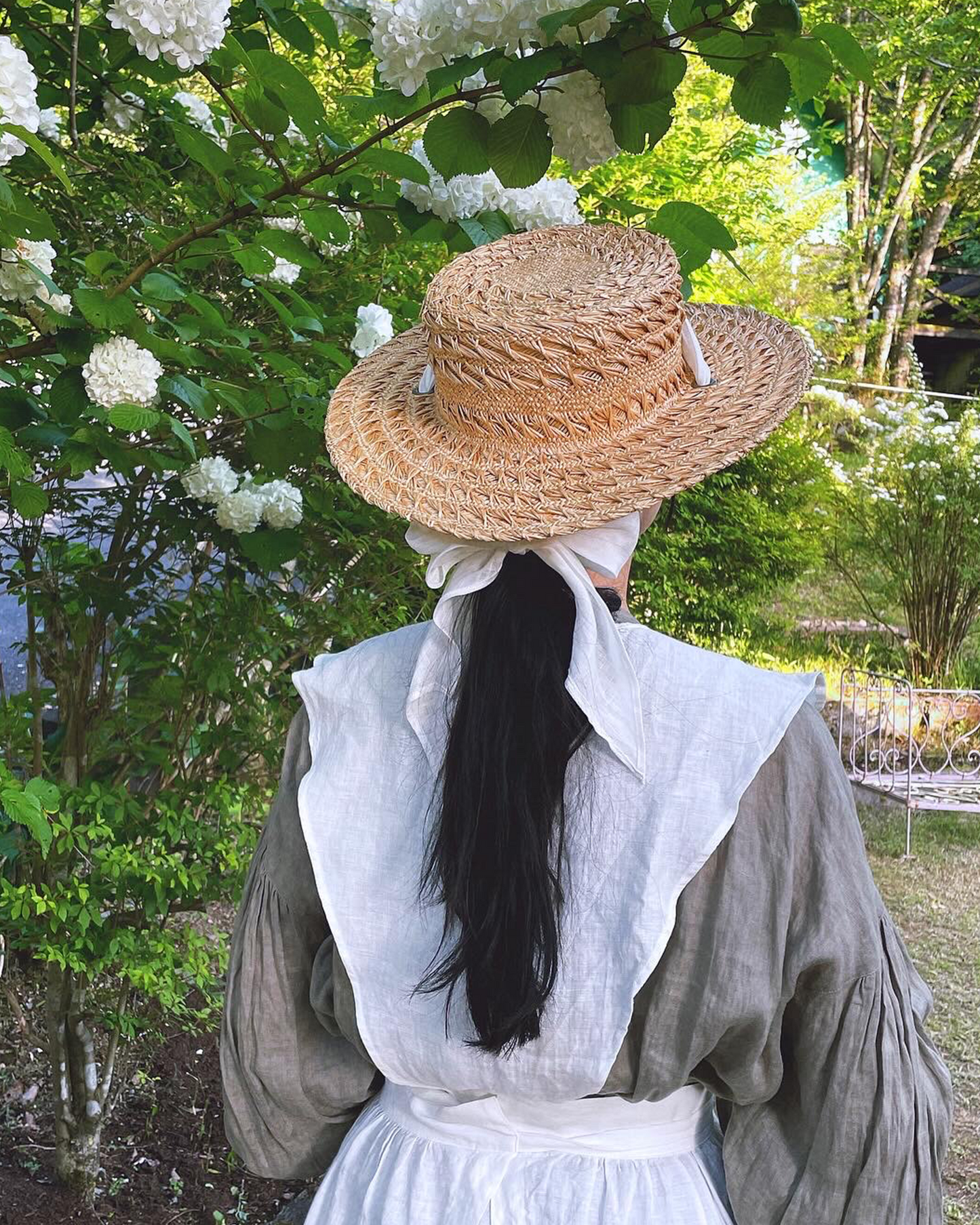 リボンのカンカン帽