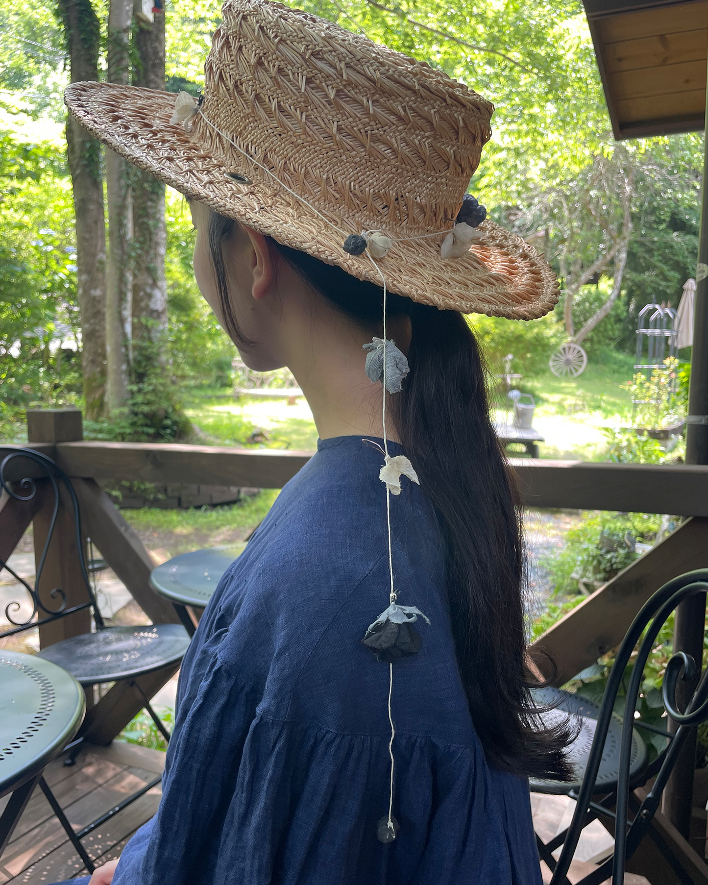リボンのカンカン帽
