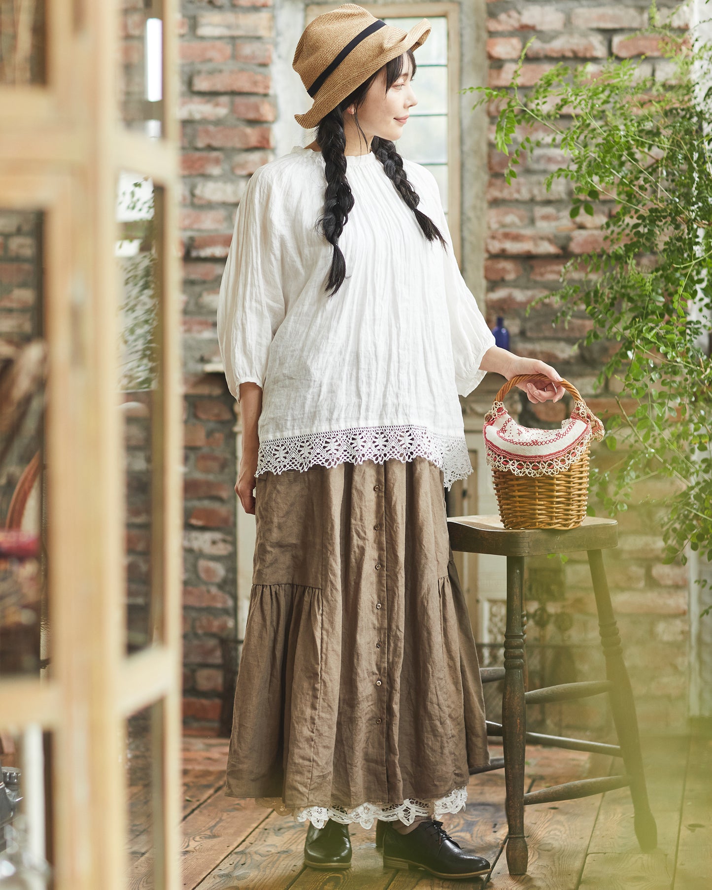 Linen Gather Skirt