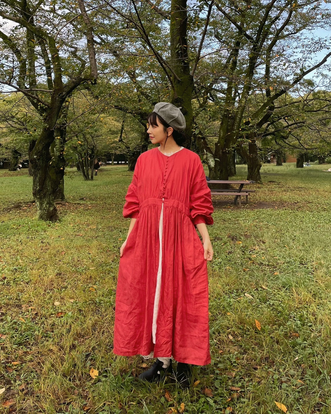 オープンギャザーワンピース