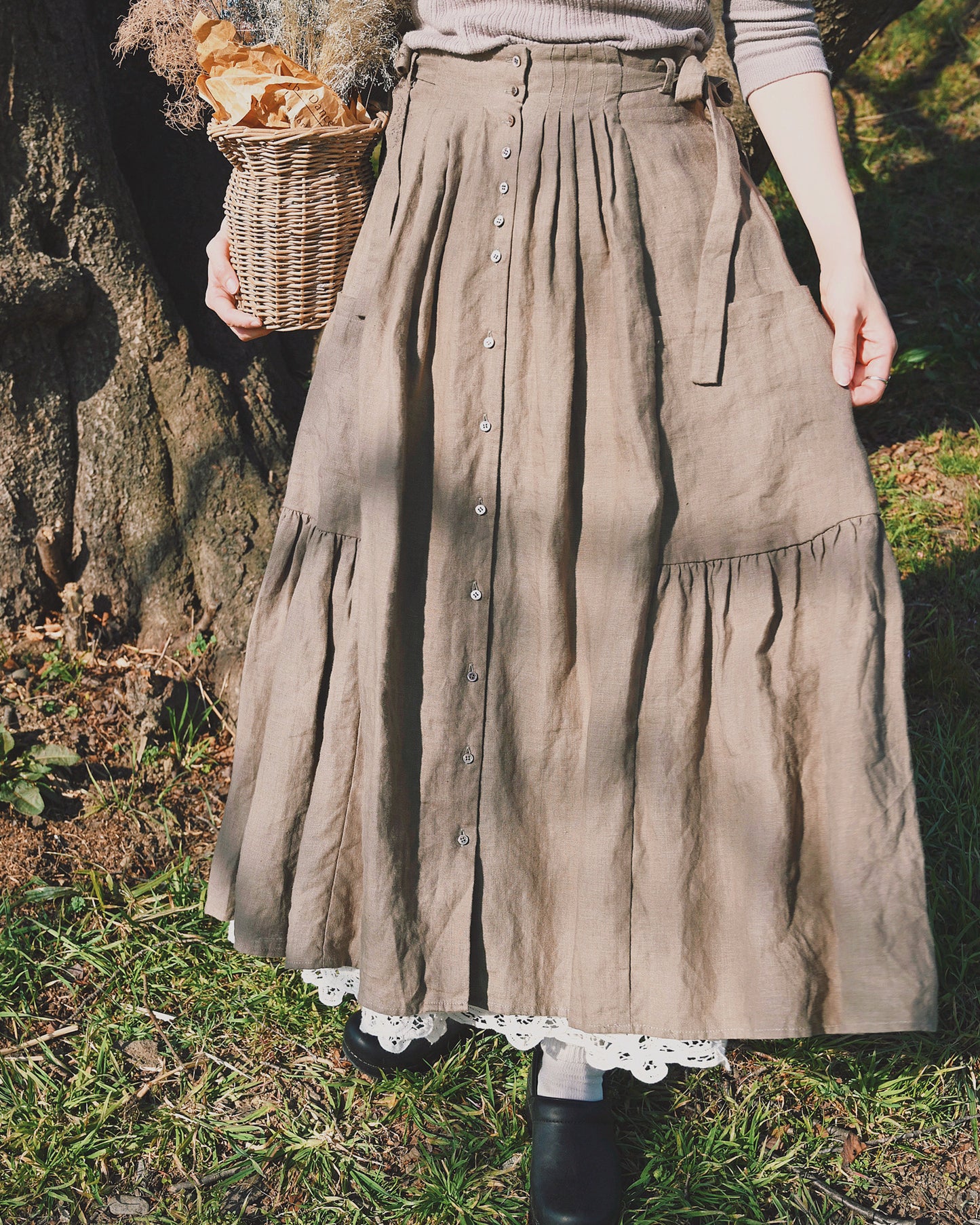 Linen Gather Skirt