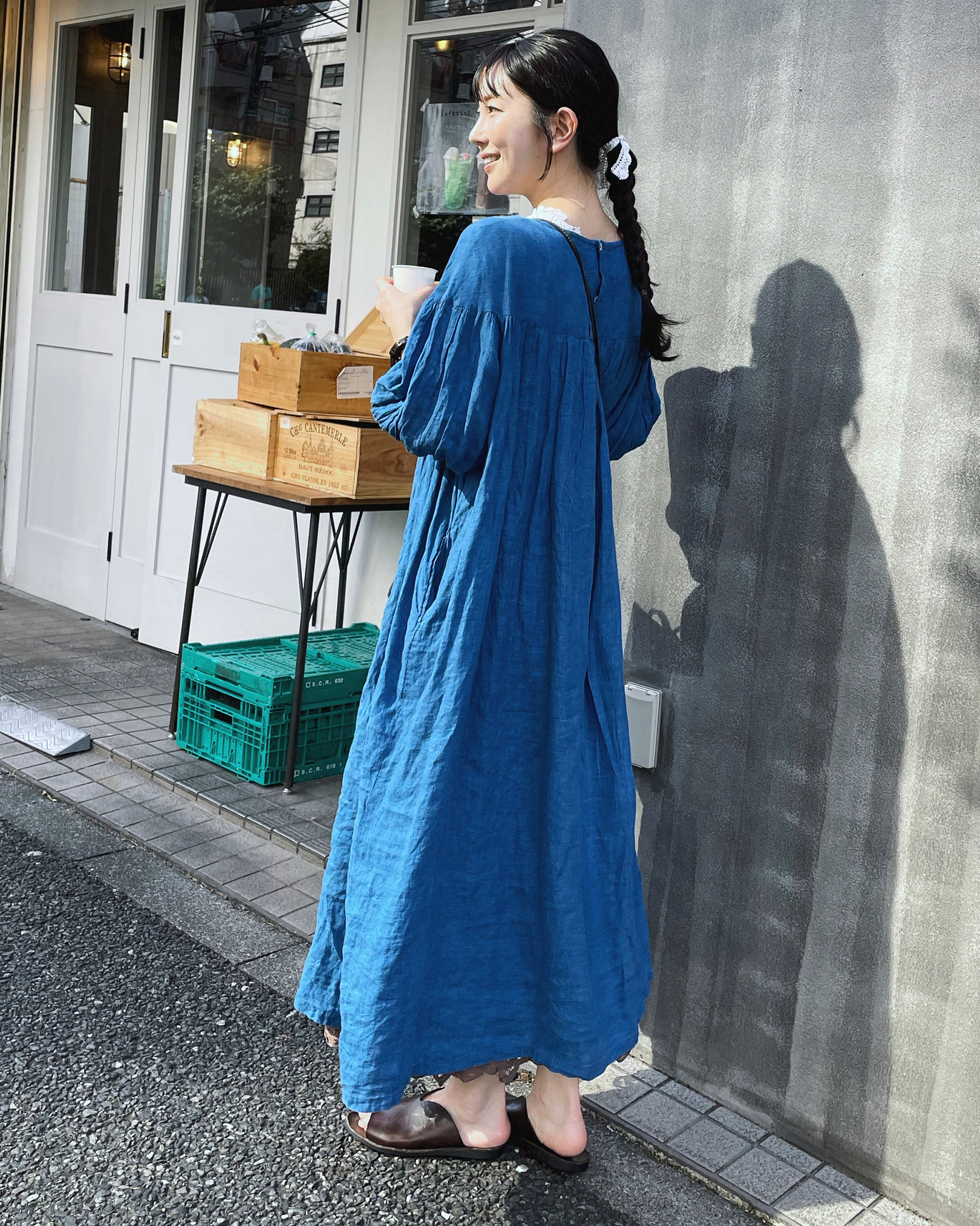 5分袖ギャザーワンピース – BLUE BERRY JAM 5分袖ギャザーワンピース – BLUE BERRY JAM