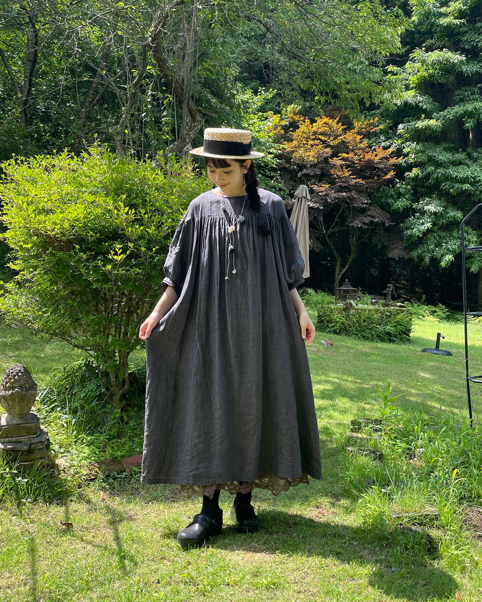 5分袖ギャザーワンピース – BLUE BERRY JAM