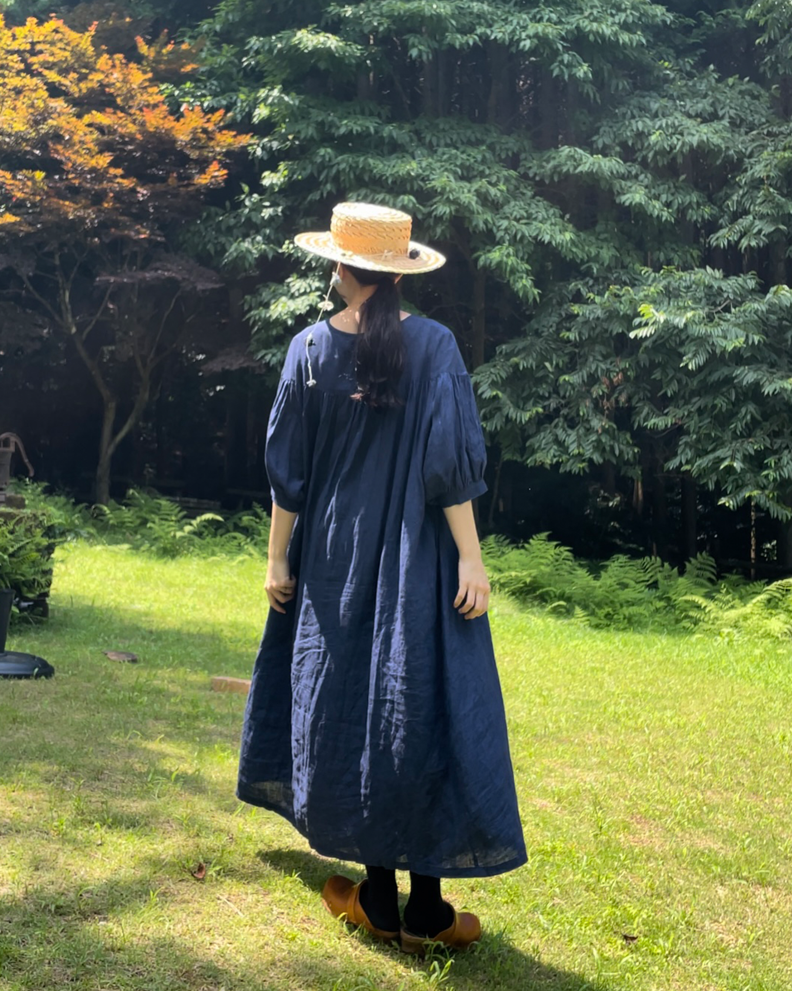 5分袖ギャザーワンピース – BLUE BERRY JAM 5分袖ギャザーワンピース – BLUE BERRY JAM