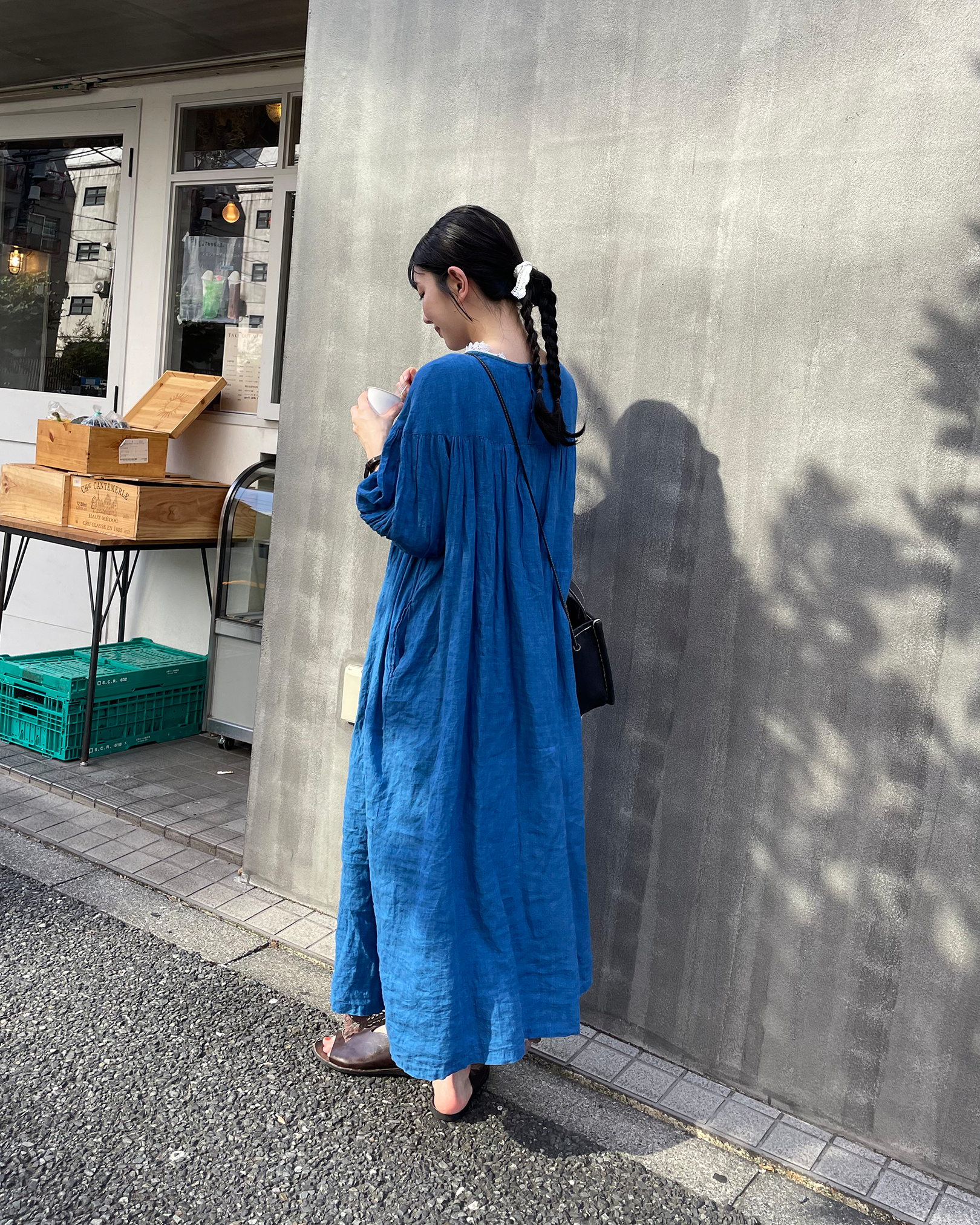 5分袖ギャザーワンピース – BLUE BERRY JAM 5分袖ギャザーワンピース – BLUE BERRY JAM