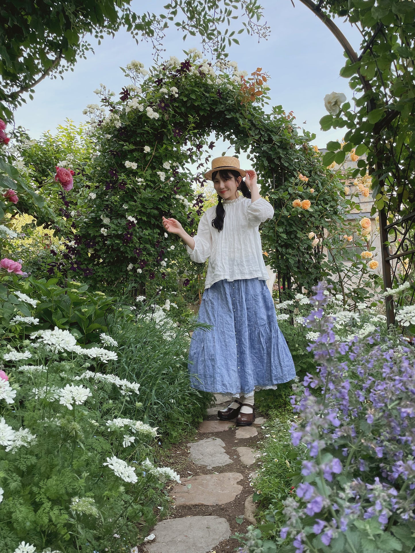 Linen Gather Skirt