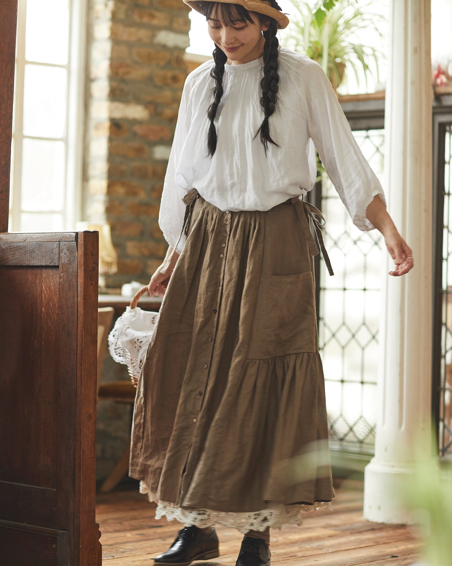 Linen Gather Skirt