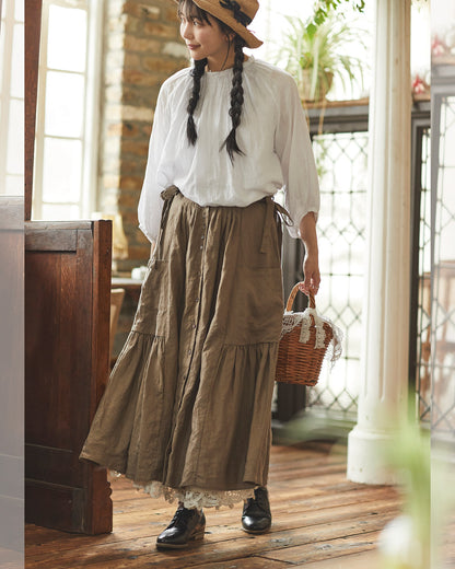 Linen Gather Skirt