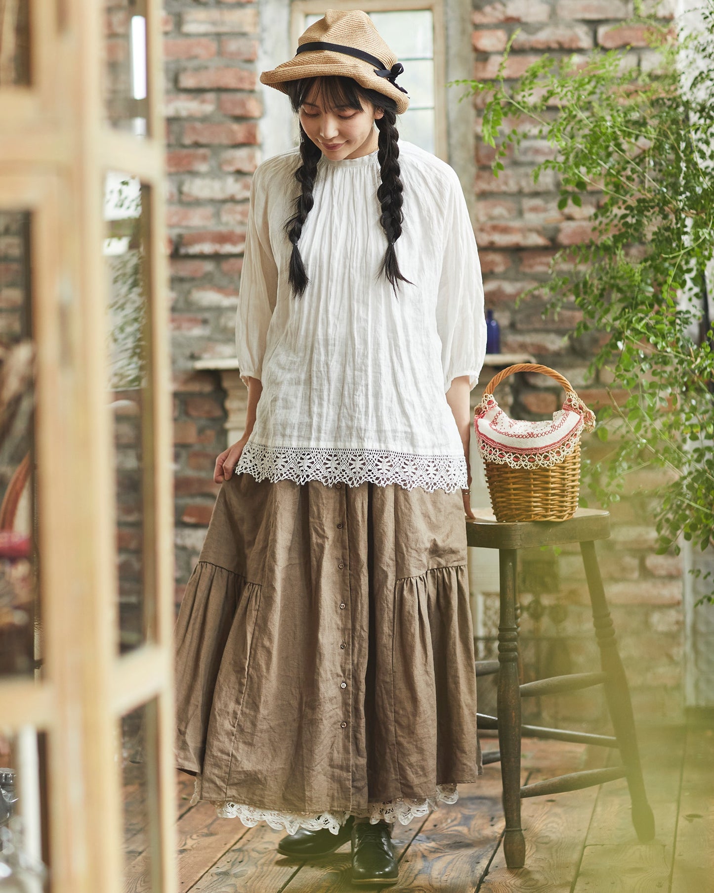 Linen Gather Skirt