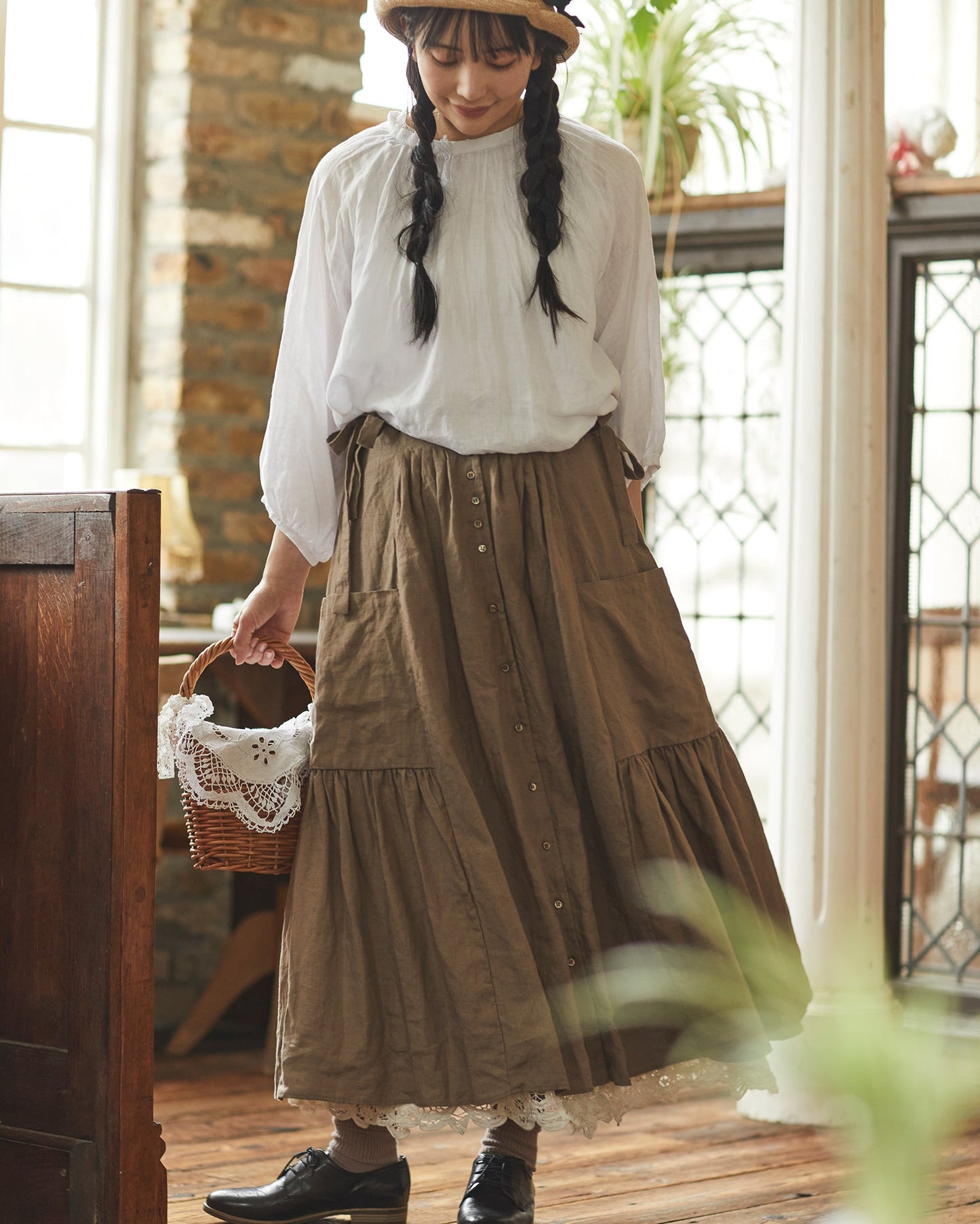 Linen Gather Skirt