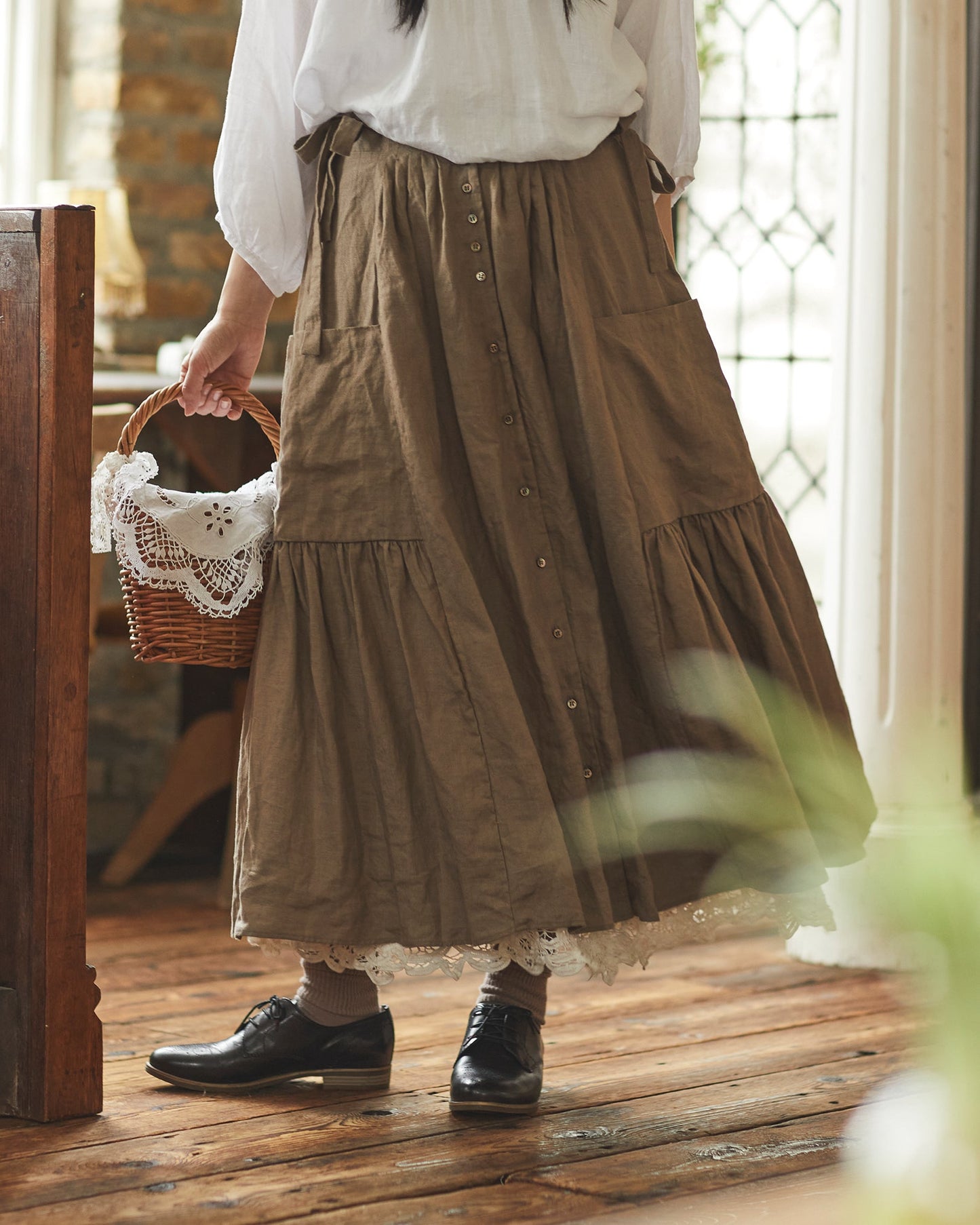 Linen Gather Skirt