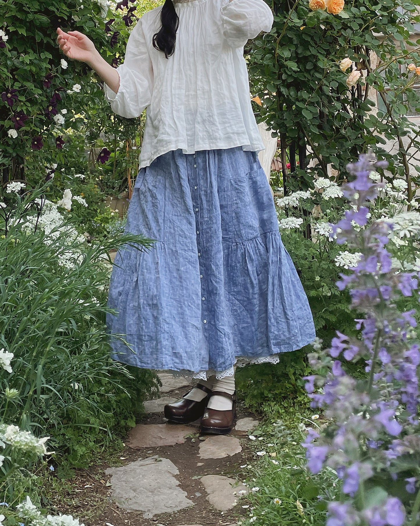 Linen Gather Skirt