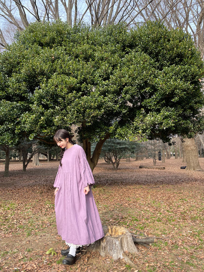 ”French Linen” Balloon Sleeve Dress